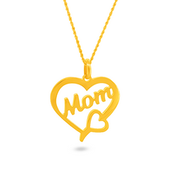 22K Gold 'MOM' Pendant