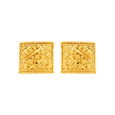 22K Gold Regal Square Stud Earrings