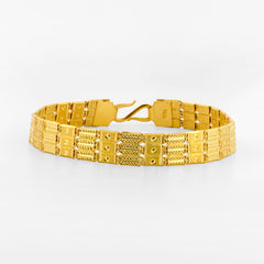 22K Gold Mens Wide Bracelet