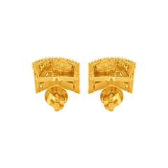 22K Gold Regal Square Stud Earrings