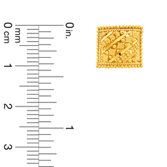 22K Gold Regal Square Stud Earrings