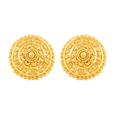 22K Gold Round Stud Earrings