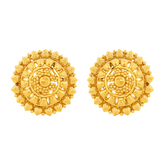 22K Gold Radiant Floral Stud Earrings