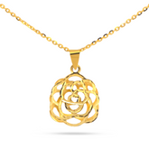 22K Gold FloralCut Pendant