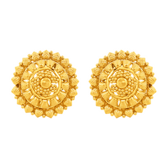 22K Gold Radiant Floral Stud Earrings
