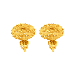 22K Gold Radiant Floral Stud Earrings