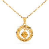 22K Gold Rose Drop Pendant