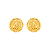 22K Gold Elegant Sunburst Stud Earrings