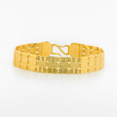 22K Gold Wide Mens Bracelet