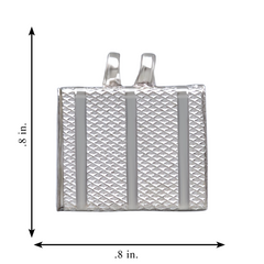 Silver Rectangular Tabej Pendant