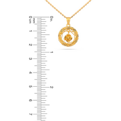 22K Gold Rose Drop Pendant
