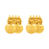 22K Gold Traditional Lakshmi Coin Earrings