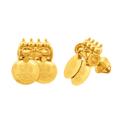 22K Gold Traditional Lakshmi Coin Earrings