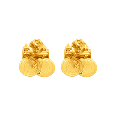 22K Gold Prosperity Lakshmi Coin Earrings
