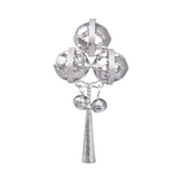 Silver Triple Globes Baby Rattle