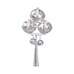 Silver Triple Globes Baby Rattle