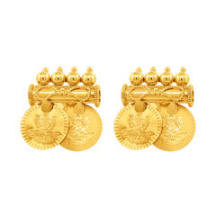 22K Gold Prosperity Lakshmi Coin Earrings