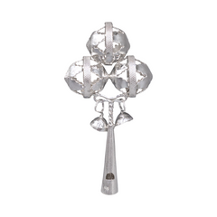 Silver Triple Globes Baby Rattle