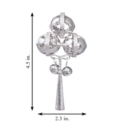 Silver Triple Globes Baby Rattle