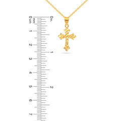 22K Gold Double Side Cross Pendant