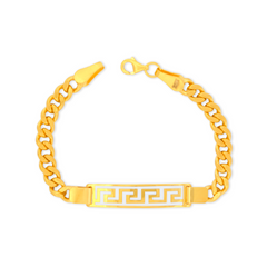 22K Gold Baby Bracelet Greek Pattern
