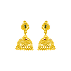 22K Gold Traditional Jhumka Earrings