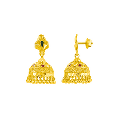 22K Gold Traditional Jhumka Earrings