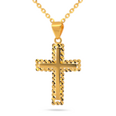 22K Gold Radiant Cross Pendant