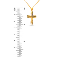 22K Gold Radiant Cross Pendant