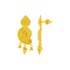 22K Gold Heritage Dangle Earrings