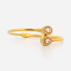 22K Gold Pear CZ Wrap Bracelet