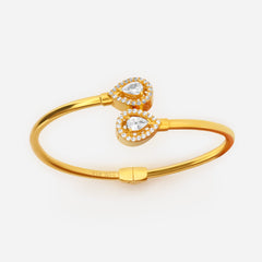 22K Gold Pear CZ Wrap Bracelet