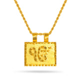 22K Gold Reversible Ekonkar Plate Pendant Custom