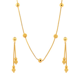 22K Gold Necklace & Earrings Set