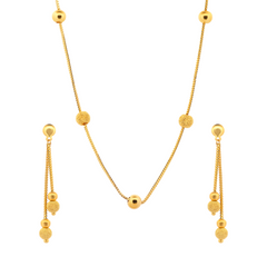 22K Gold Necklace & Earrings Set