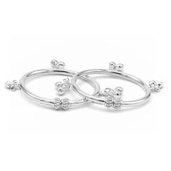 Silver Gungroo Baby Kadas - Set of 2