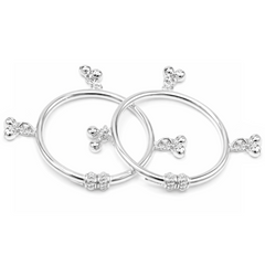 Silver Gungroo Baby Kadas - Set of 2