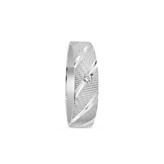 Platinum Textured Diamond Band