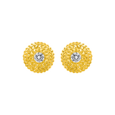 22K Gold CZ Floral Earrings