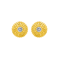 22K Gold CZ Floral Earrings