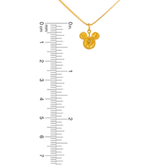22K Gold 3D Mickey Pendant