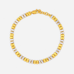 22K Gold Regal Two-Tone Bracelet