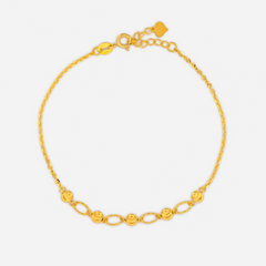 22K Gold Regal Two-Tone Bracelet