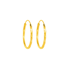 22K Gold Classic Hoop Earrings