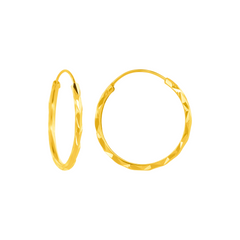 22K Gold Classic Hoop Earrings
