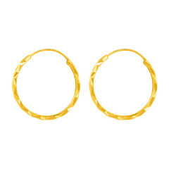 22K Gold Classic Hoop Earrings