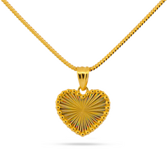 22K Gold Rainbow Heart Pendant