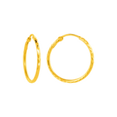 22K Gold Sleek Hoop Earrings