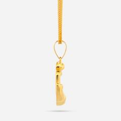 22K Gold Swan Heart Pendant