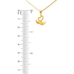 22K Gold Swan Heart Pendant